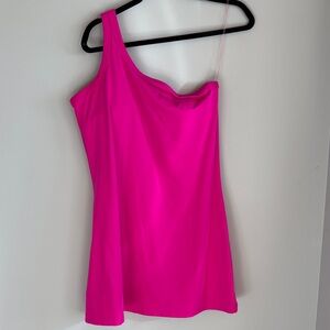 All in Motion Hot Pink One-Shoulder Dress